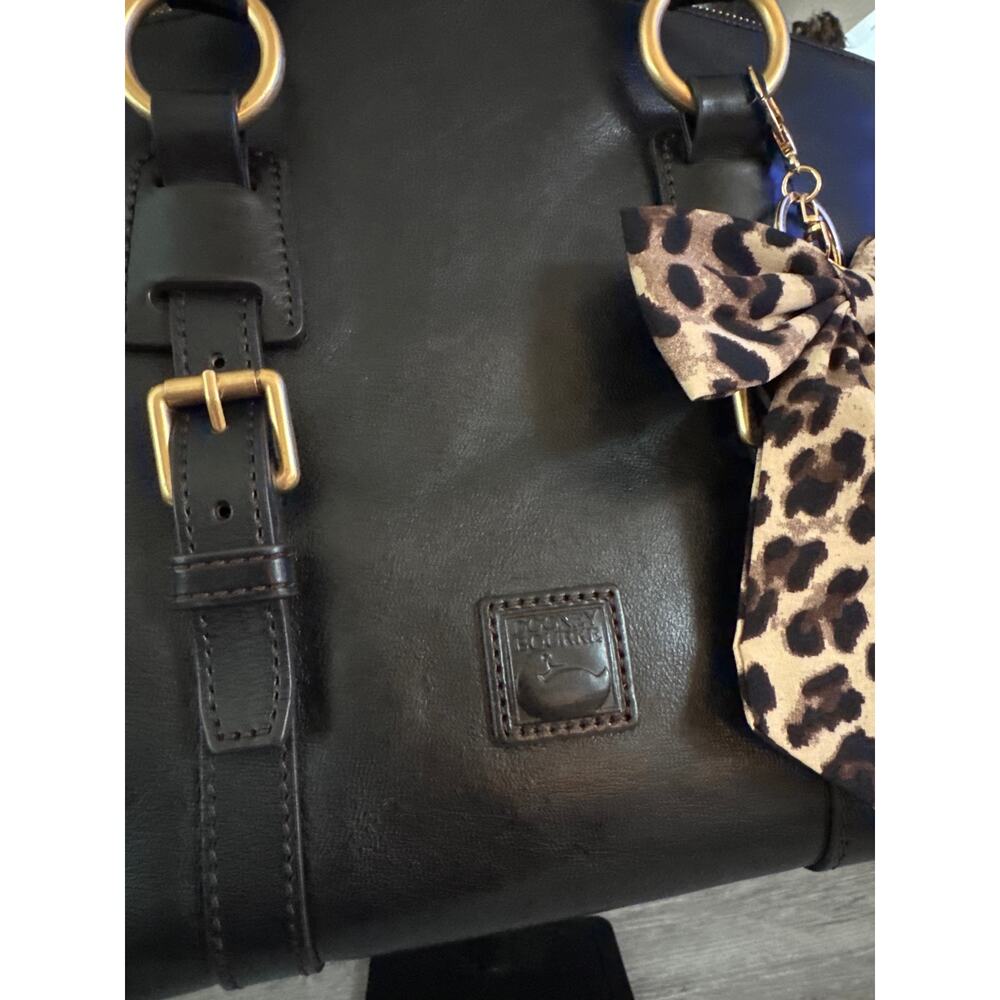 Dooney & Bourke Florentine black Leather Bristol Satchel with tassels - Picture 2 of 14